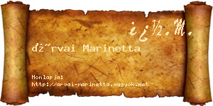 Árvai Marinetta névjegykártya